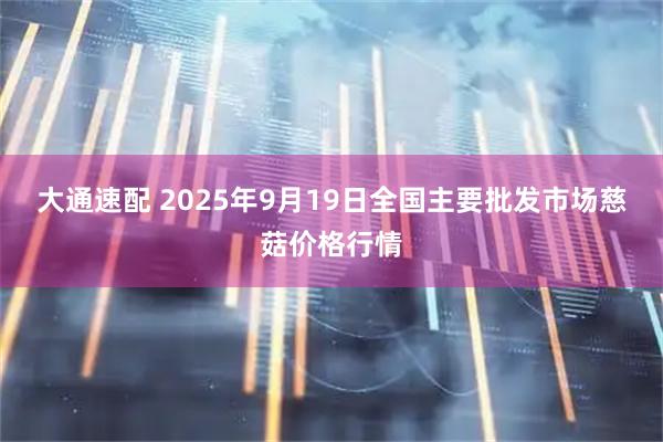 大通速配 2025年9月19日全国主要批发市场慈菇价格行情