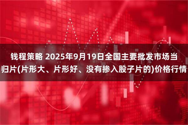 钱程策略 2025年9月19日全国主要批发市场当归片(片形大、片形好、没有掺入股子片的)价格行情