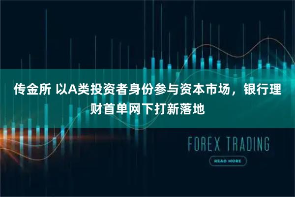 传金所 以A类投资者身份参与资本市场，银行理财首单网下打新落地